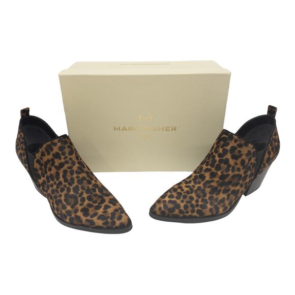 MARC FISHER  Dalaran  Leopard Calf Hair Pointed Toe Ankle Booties 7.5 Women's - Picture 5 of 13
